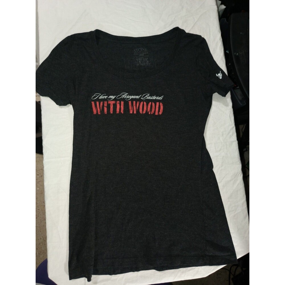 Women's Arrogant Bastard Ale Short Sleeve Black Shirt Size Large